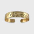 Gold 1 2 inch wide Haida Hummingbird Bracelet Online