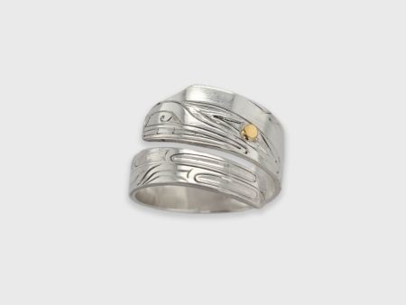 Silver and Gold Bear Wrap Ring Online now