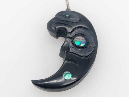 Haida Eagle Moon Argillite Pendant Online now