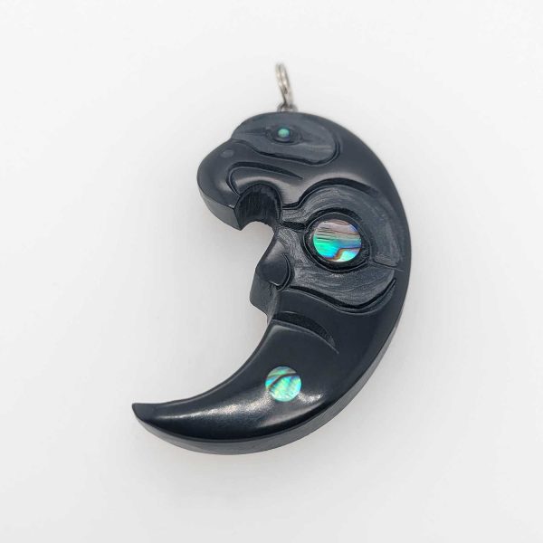 Haida Eagle Moon Argillite Pendant Online now