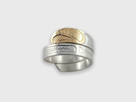 Eagle Silver and Gold Wrap Ring For Discount