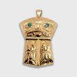 Large Haida 18 K Gold Bear Copper Pendant with Abalone Discount