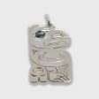 Small Haida Silver and Abalone Raven Pendant For Cheap