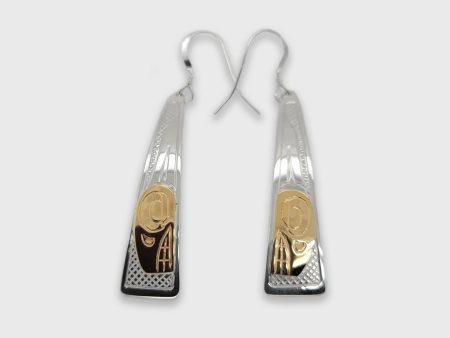 Orca Triangle Crest Earrings in Silver and Gold Cheap