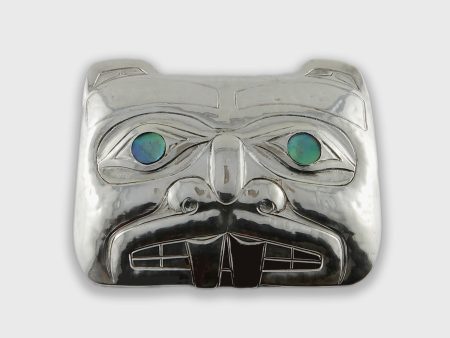 Haida Silver and Abalone Beaver Pendant Online now