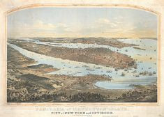 New York vuonna 1854 -panoraamakartta (70x100 cm) Fashion